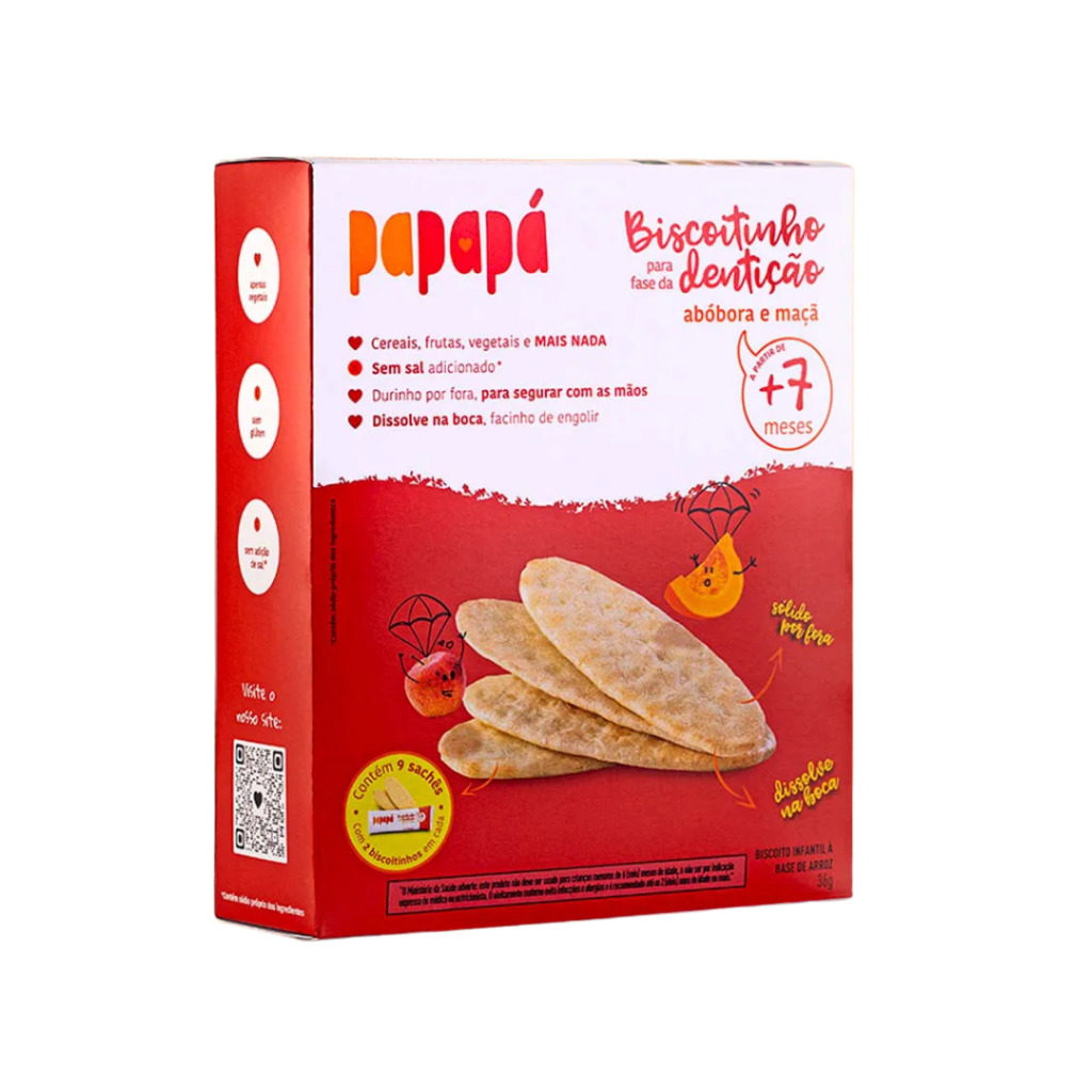 Biscoitinho Para Dentição Orgânico Maçã Abóbora 36g - Papapá