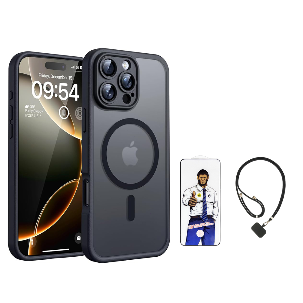 Capa para celular Debunk 3 em 1 com carregamento sem fio magnético, compatível com iPhone 13-16