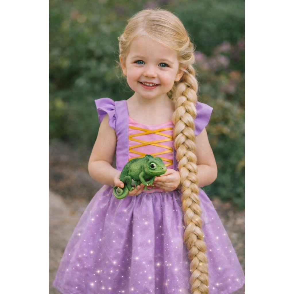 Vestido Rapunzel (1 a 5 anos) Tule e Glitter Enrolados Pascal Infantil Festa Aniversário Menina em Oferta na Shopee