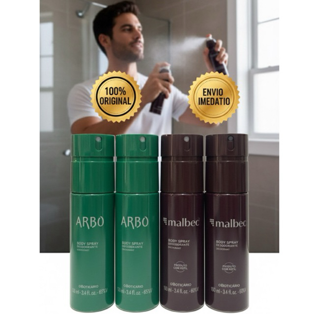 Body Spray Malbac - Arbo Masculino 100ml Oboticatio Body Splash Desodorante Spray Masculino