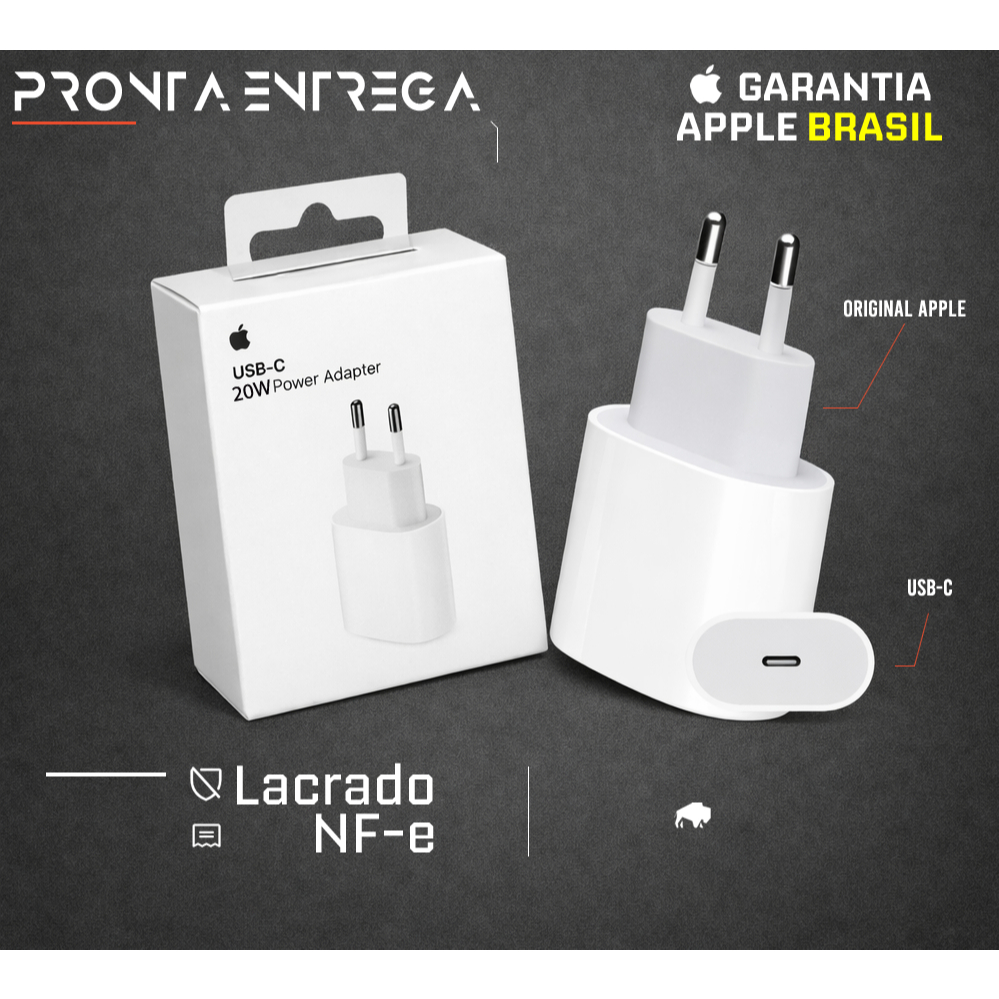 Carregador Apple USB-C 20W Power Adapter Grantia Apple Brasil e NF
