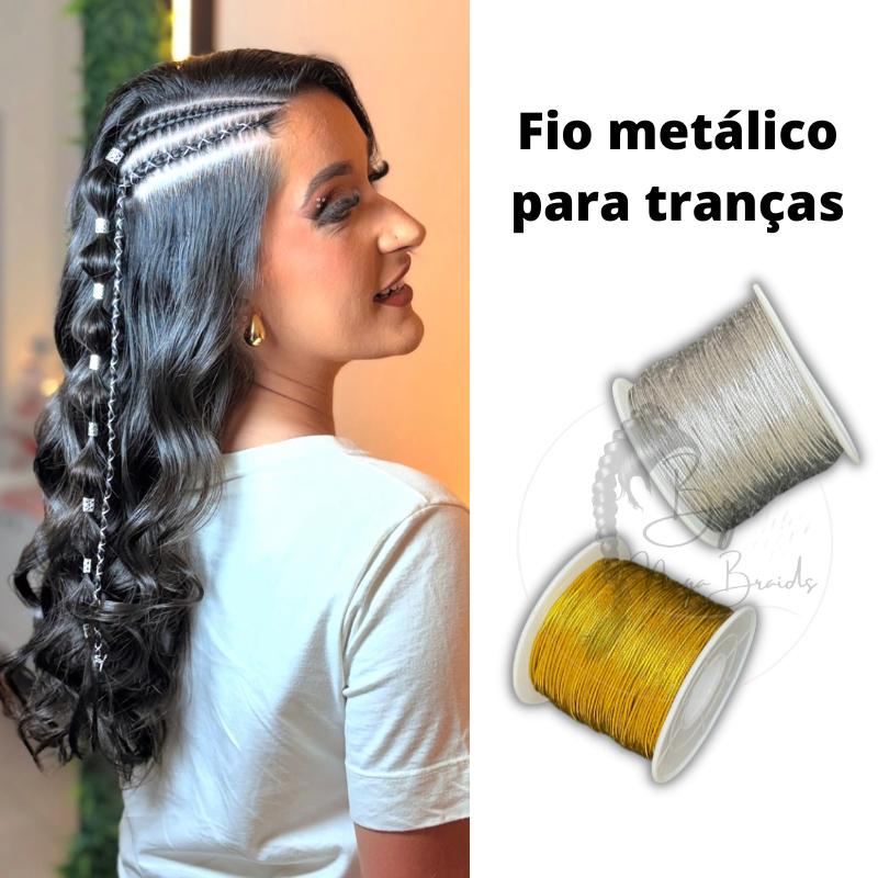 Fio Metalico Para Tranças Fio de Luz Cordão Metalico - 100 Metros