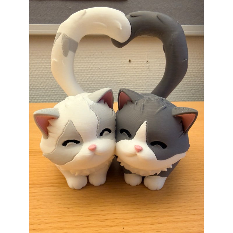 Decoração de gato calda de coração, decoração fofa, gatos com coração, decoração pra casa, decoração animal