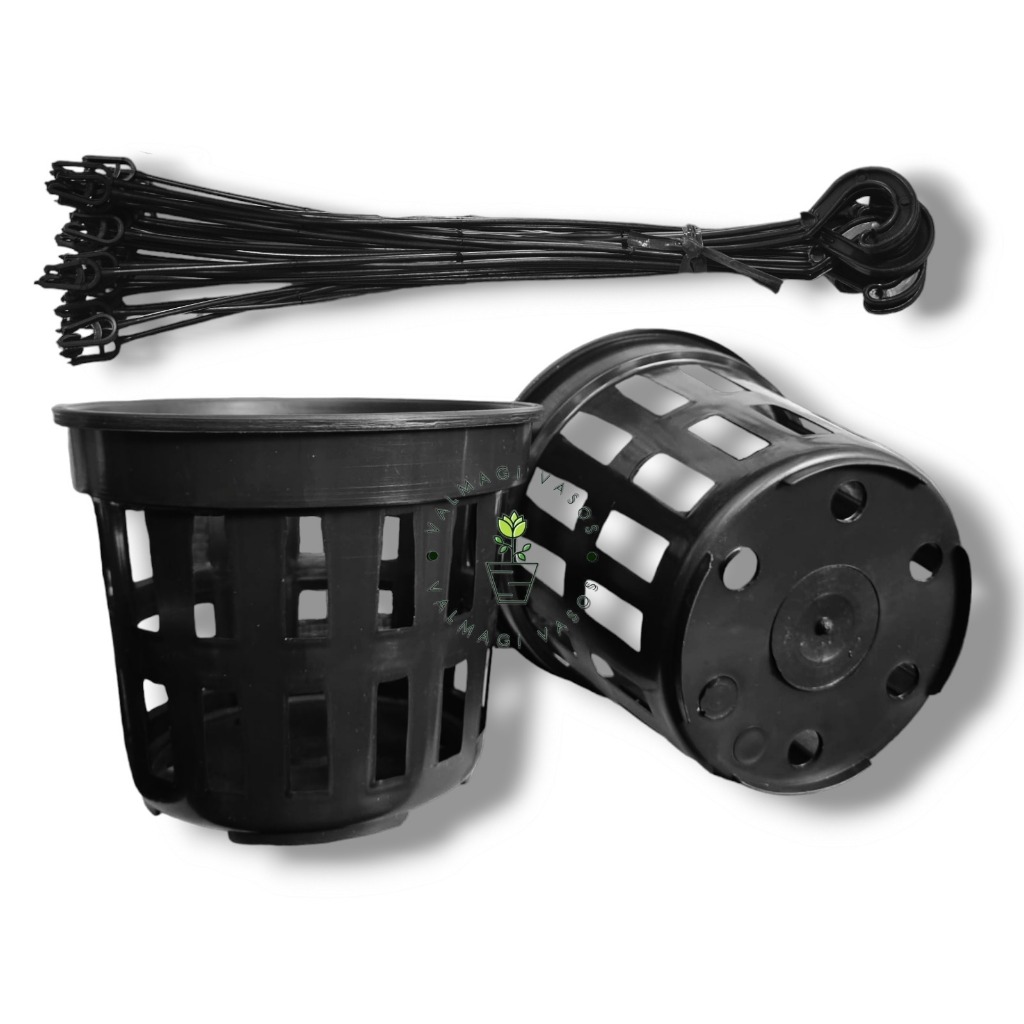 10 Vasos Para Orquídeas Vanda Vazado + 10 Hastes Pendurar em Oferta na Shopee