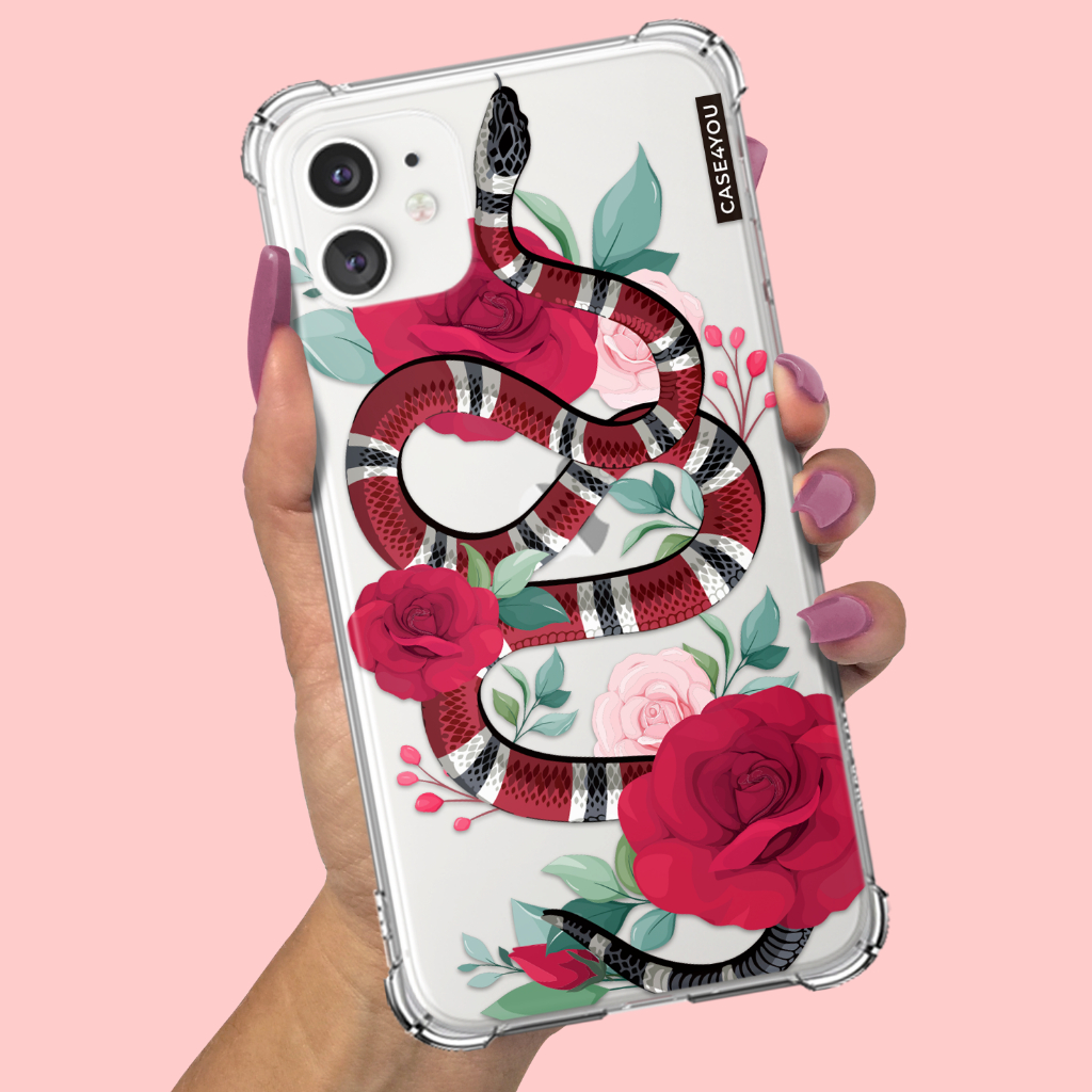 Capa Capinha Para Samsung Galaxy S20 S21 S22 S23 S24 S25 S26 EDGE FE PLUS ULTRA Anti-impacto Personalizada Cobra Flores