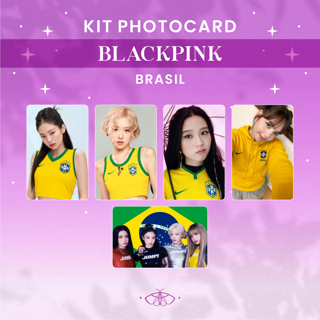 Photocard Blackpink Brasil • Photocard Frente e Verso • Seleção Brasileira • K-pop Fanmade BLINK, Lisa Jennie Jisoo Rosé