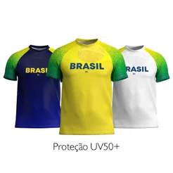 Camiseta Esportiva Gola Careca Malha Dry Soft Leve e Fresca Brasil Brasileira