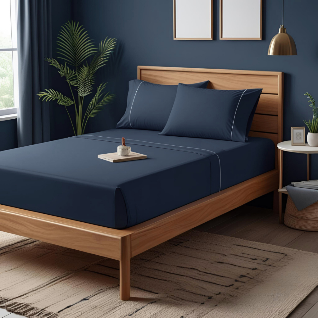 Jogo de Lençol QUEEN 400 Fios Micropercal Com Fronha em Ponto Palito Quarto Decorado Hotel