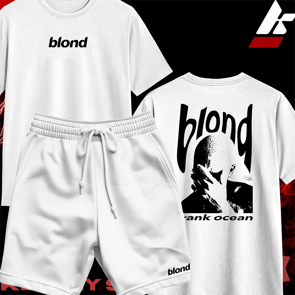 KIT Camisa Streetwear 100% Algodão e Bermuda Mauricinho Unissex Estampa CANTOR BLOND FRANK OCEAN
