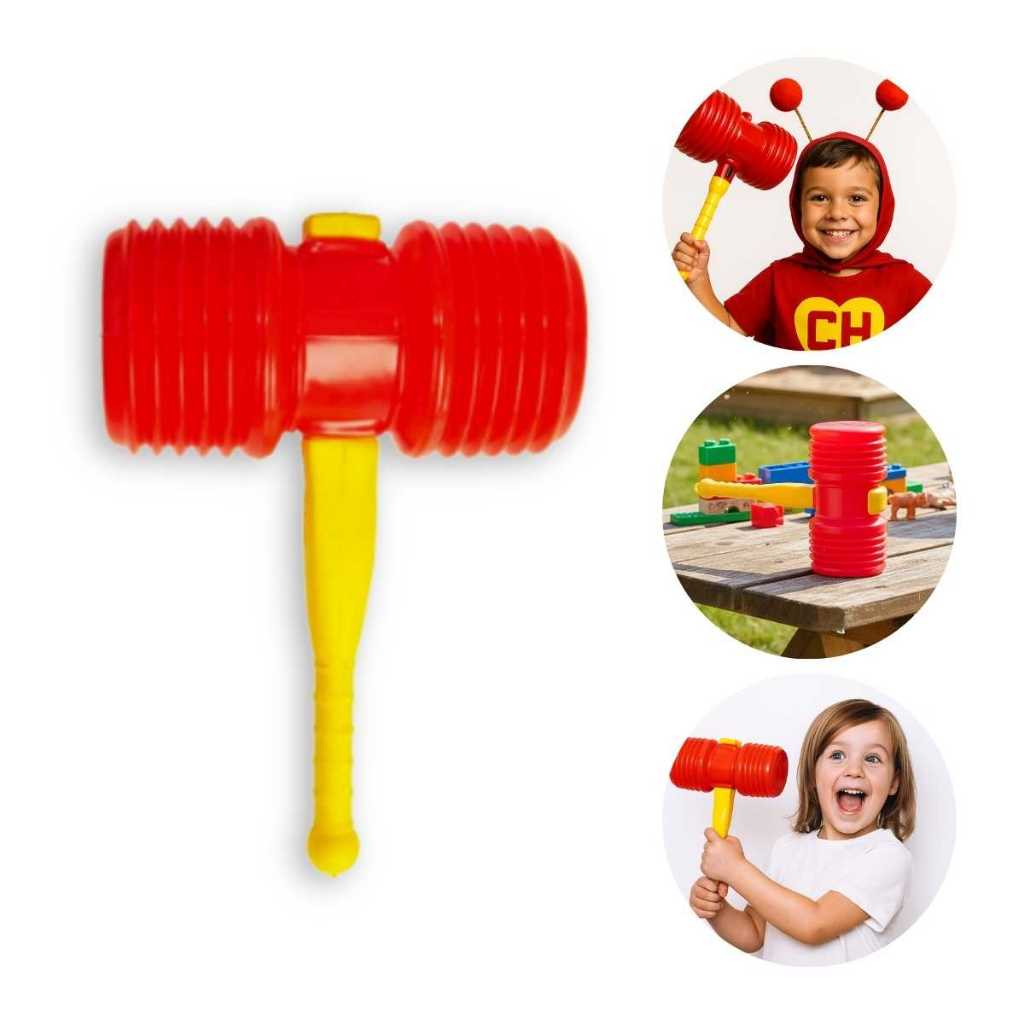Martelo Marreta Brinquedo Sanfonado Som Plastico Chapolin
