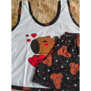 baby Doll adulto capivara, short preto