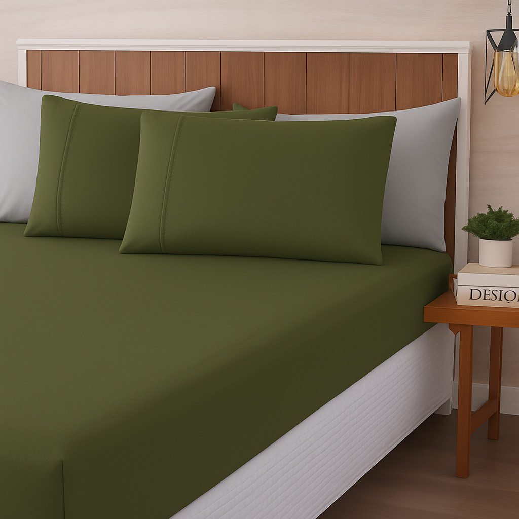 Kit Lencol Extra Macio 400 Fios Micropercal Com Ponto Palito Vários Tamanhos Solteiro Casal Queen & King Casa Novo