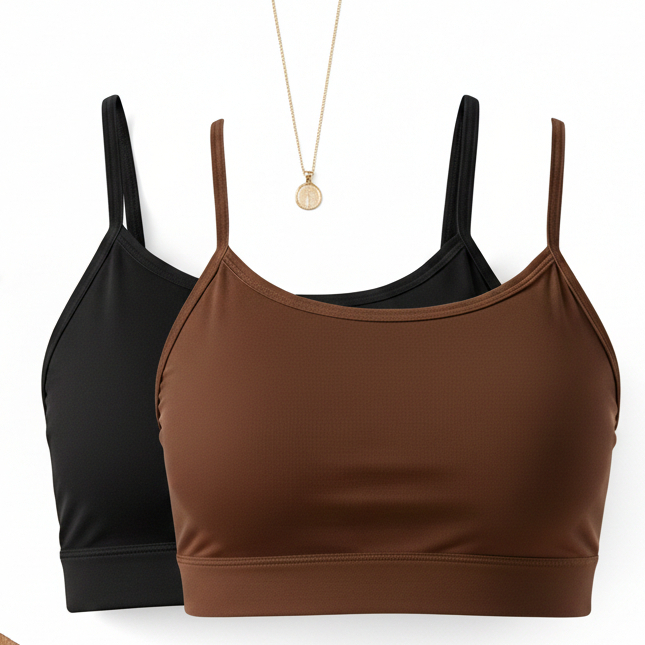 Kit 2 Tops Cropped Suplex com Bojo – Casual e Fitness – Moda feminina verão (Tamanho único M Veste 36 ao 42) em Oferta na Shopee