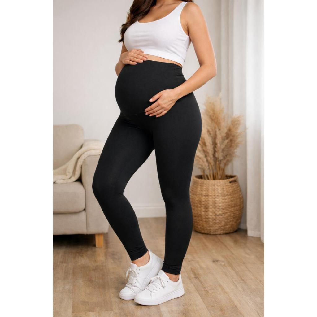Calça Legging Gestante Gravida Cós Alto Confortável Maternidade Gestação Feminina