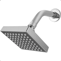 Chuveiro Ducha Articulável Gás e Solar Quadrado Parede Banheiro Prateado Cromado Brilhante