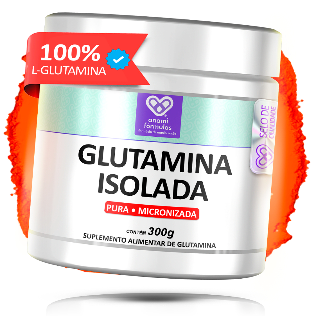 L-GLUTAMINA 100% PURA - Suplemento alimentar com Matéria Prima IMPORTADA - Pó 300g