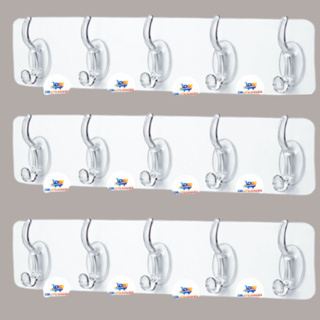 Kit Gancho Adesivo Transparente para Parede Sem Furos Conjunto com 05 ganchos – Suporta até 1kg em Oferta na Shopee