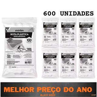 Bota Plástica Kit 6 Pac / 600 Unidades Descartável Pro pé em Oferta na Shopee
