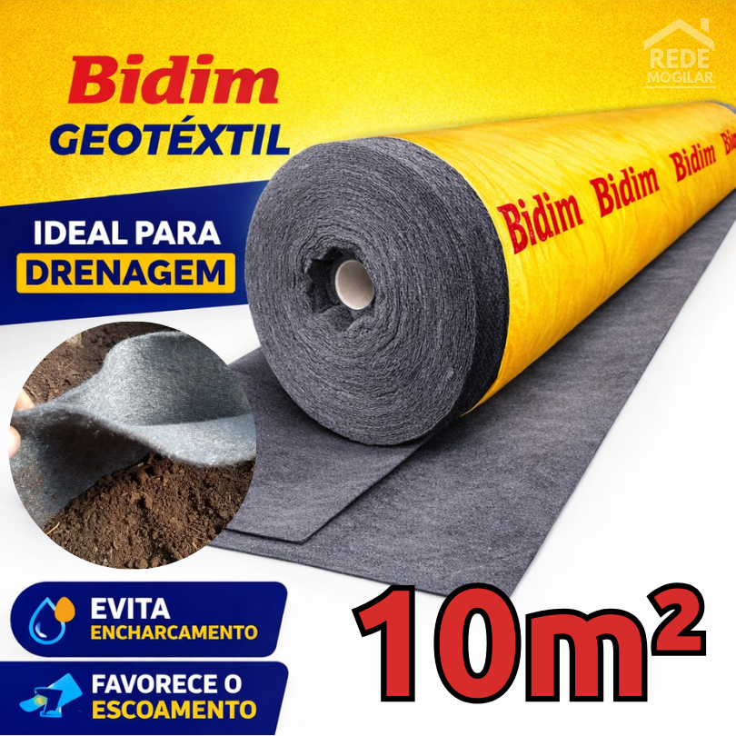 Manta Geotextil Bidim Original Drenagem 10m² (2,30 X 4,35m)
