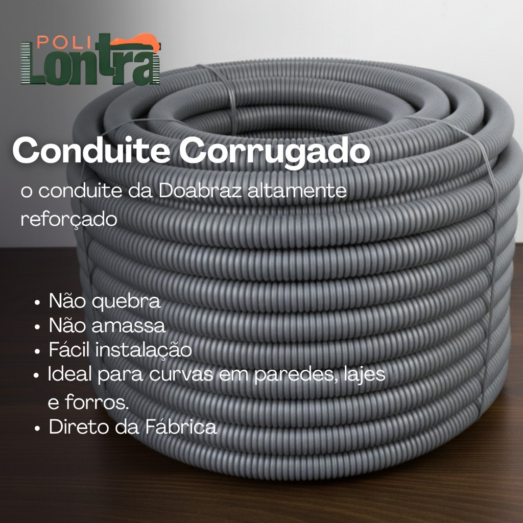 Conduite Corrugado Reforçado Cinza 3/4 X 25mts