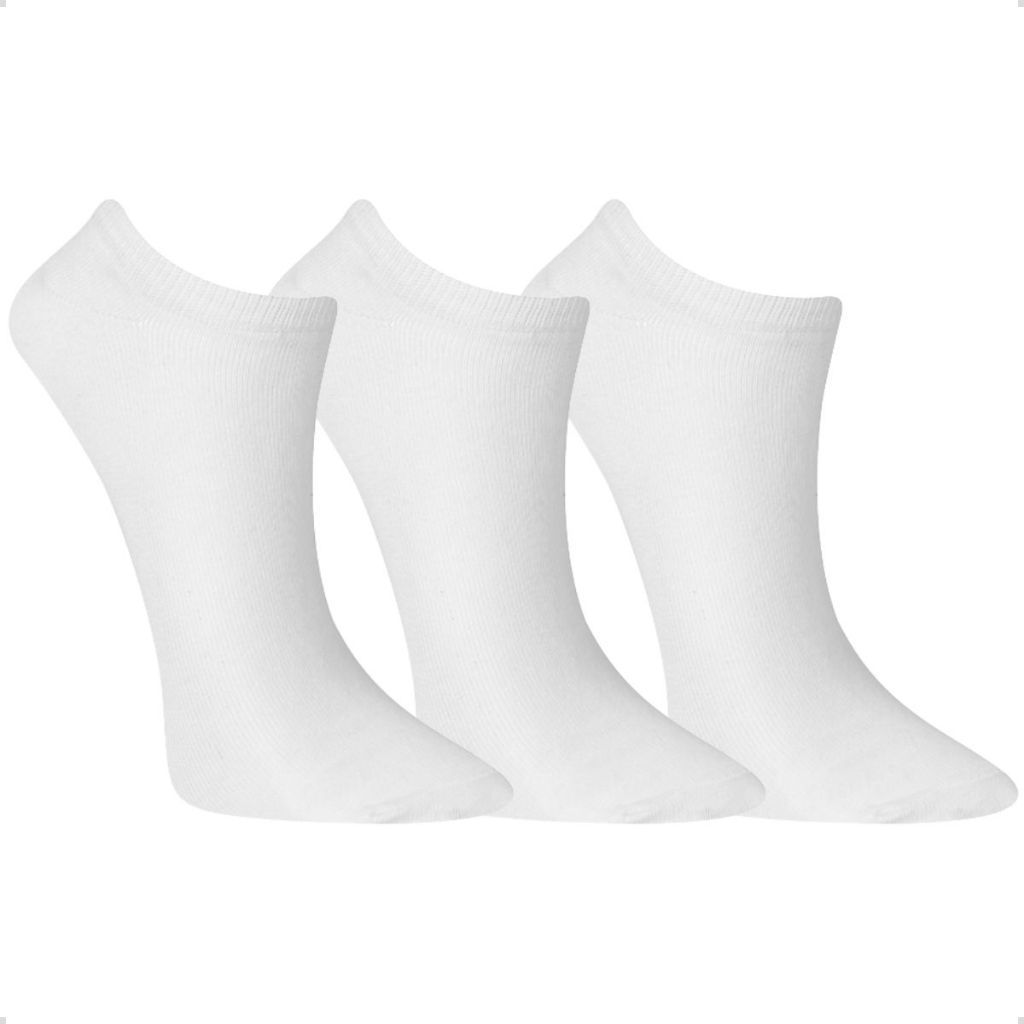 Kit 3 Pares Meia Unissex Soquete Algodão Invisível Confortável Cano Curto Feminino Masculino