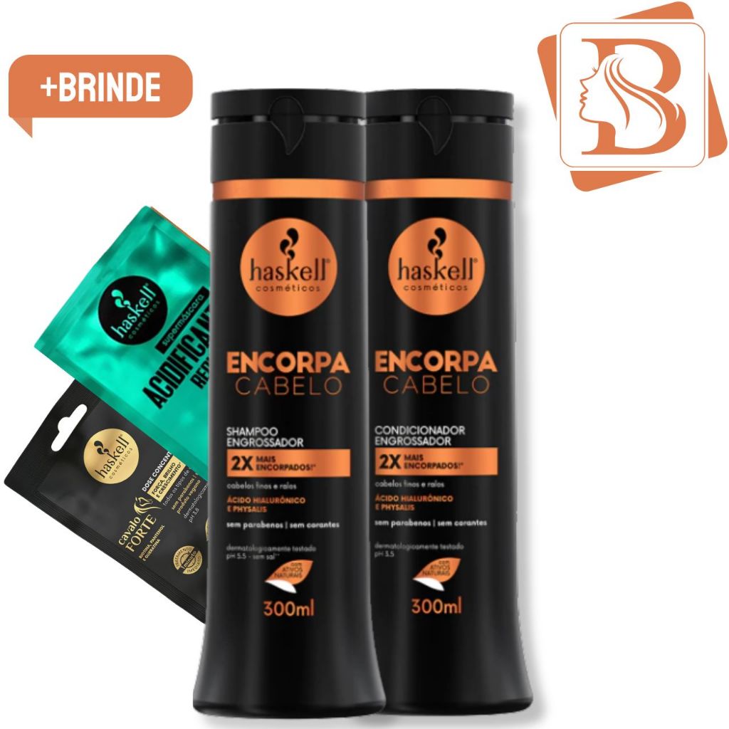 Haskell Encorpa Cabelo Kit Shampoo e Condicionador 300ml