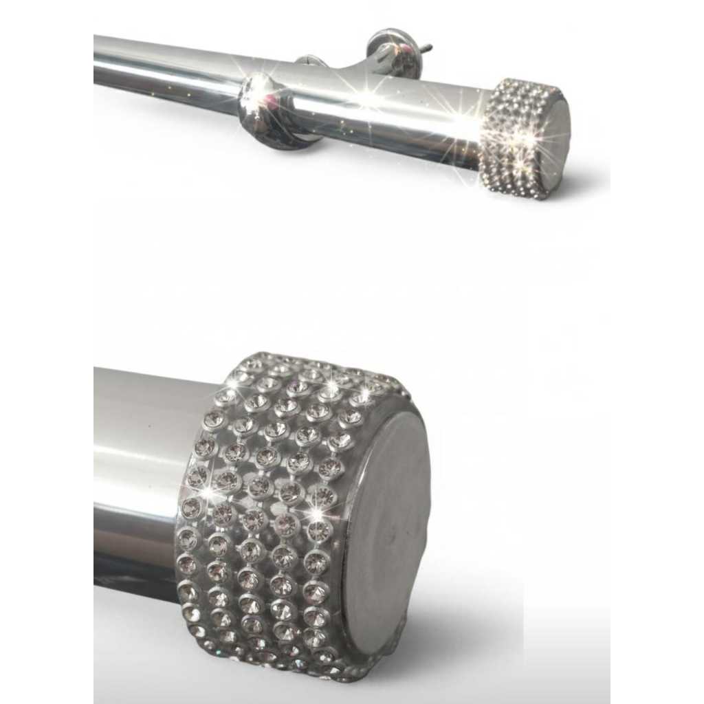 Kit Varão de Cortina Cromado com Ponteiras Elegance 28mm (Grosso) em Oferta na Shopee