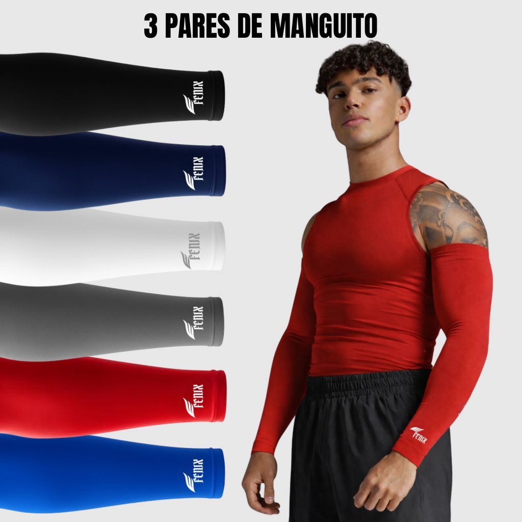Kit 3 pares de Manguito Segunda Pele - Proteção Solar Manguito Vôlei