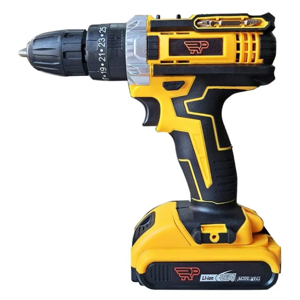 Parafusadeira E Furadeira Elétrica Bateria 21v 2 Baterias Amarelo 127/220v 50/60hz