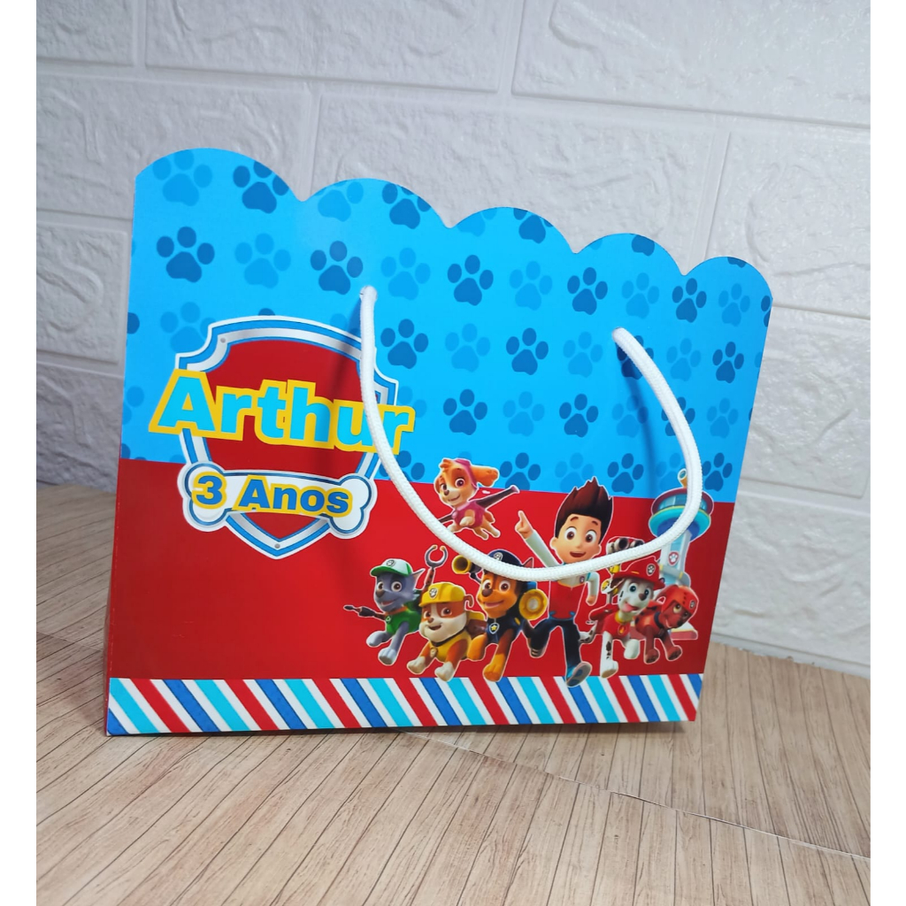 Sacolinha Personalizada Patrulha Canina– Sacolinha Surpresa para Lembrancinha Festa Infantil