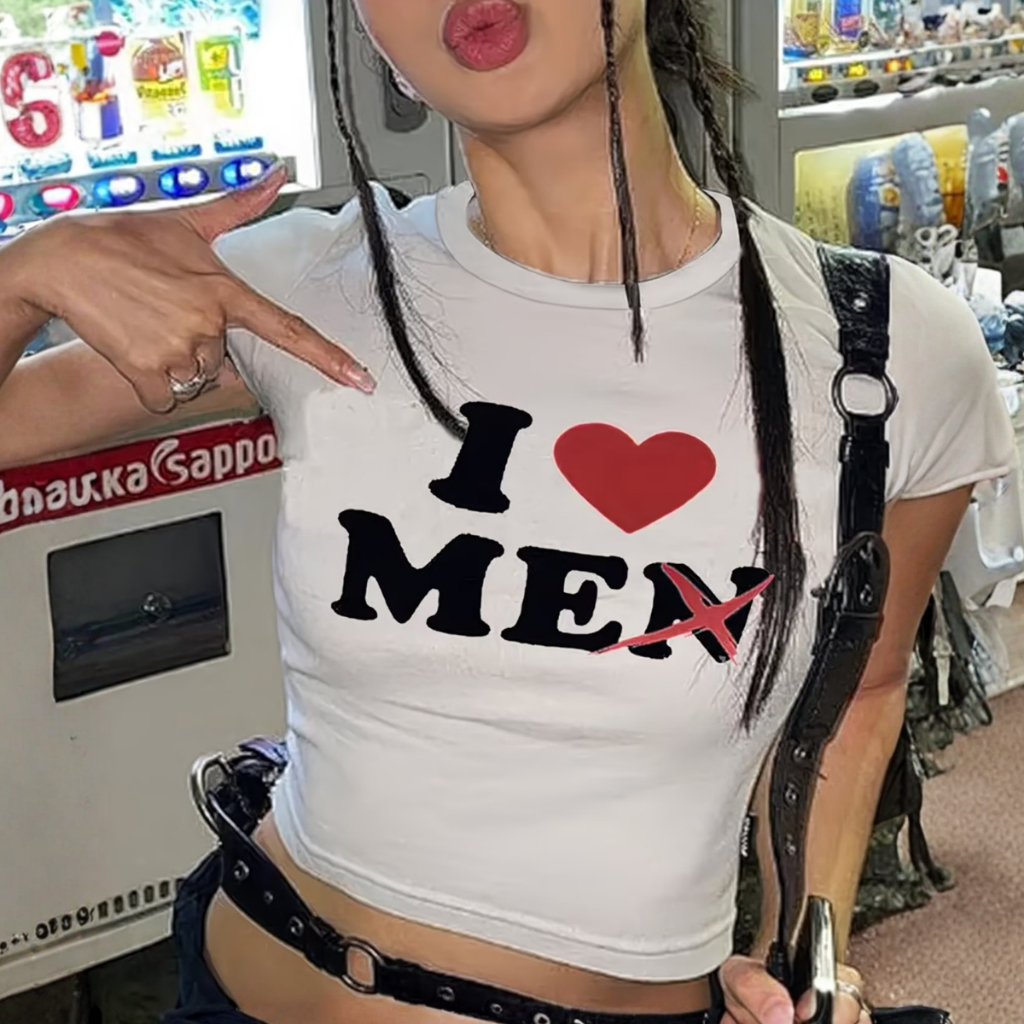 Cropped Algodão Estampa Viral Gringa Tumblr I Love Me Tendência Justinha