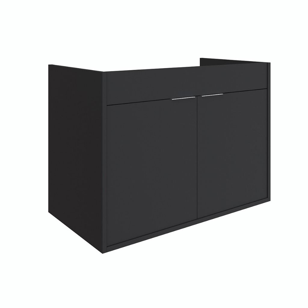 Armário Banheiro 2 Portas Planejado Sob Medida Marcenaria, para banheiros e para pias suspensas, na cor branca e preta