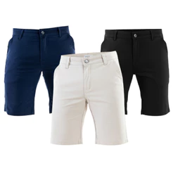 Kit 3 Bermuda Sarja Masculina Modelo Social Esporte Fino com Elastano