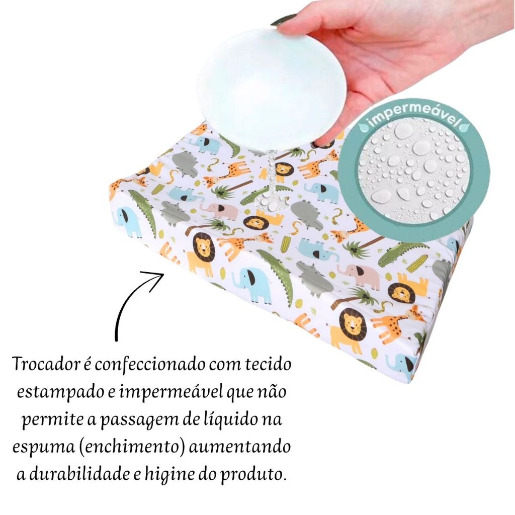 Trocador De Fraldas Anatômico Impermeável Menino Menina para Cômoda e Berço 01 Peça