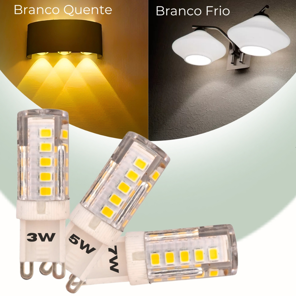 Lâmpada LED G9 Halopin Bivolt 3W 5W 7W Econômica em Oferta na Shopee