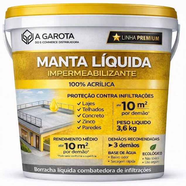 3,6kg Manta Liquida euro decor impermeabilizante combate infiltração de lajes paredes e telhados