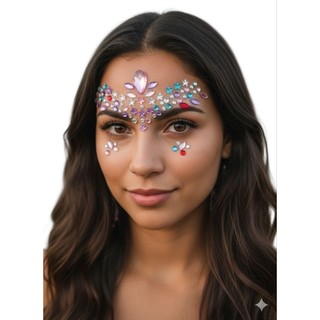 Adesivo Facial Strass Carnaval Maquiagem Autocolante Bloquinho