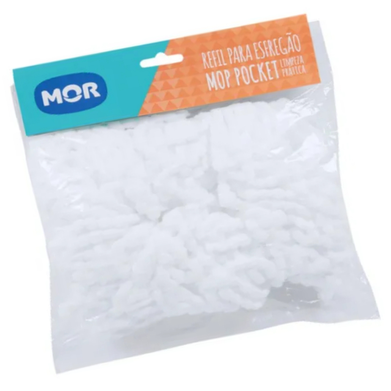Refil Mop Pocket Esfregão Giratório Limpeza Prática Mor Rosa e Azul 8 Litros