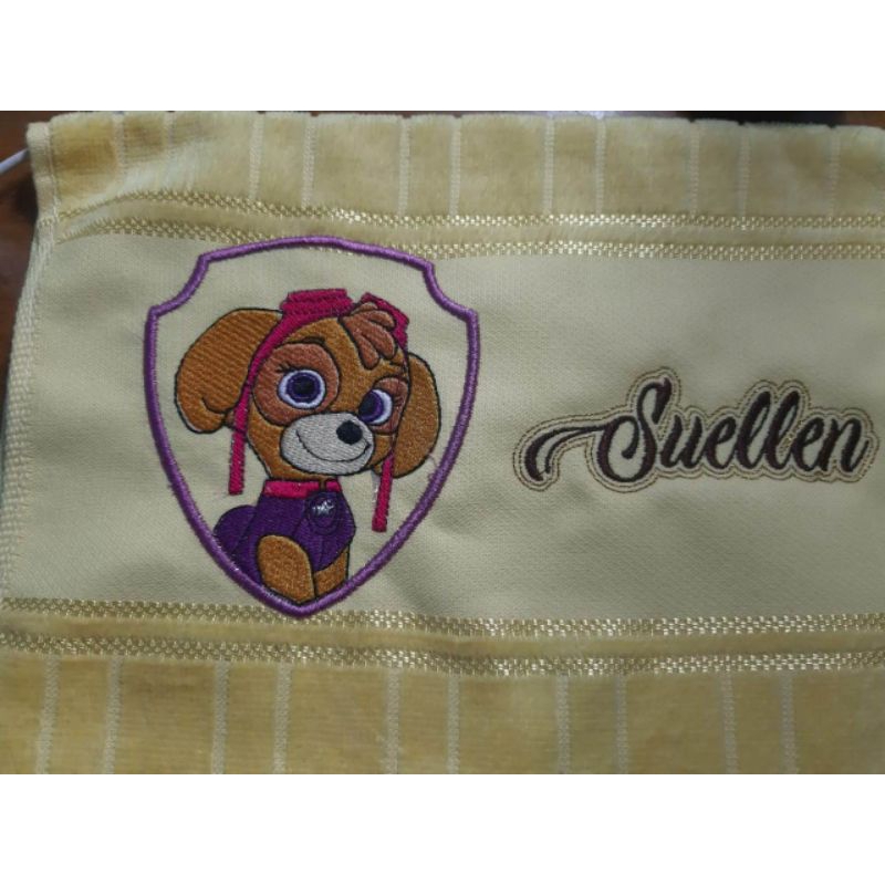 Toalhinha Escolar Personalizada Bordada 30x45cm Patrulha Canina
