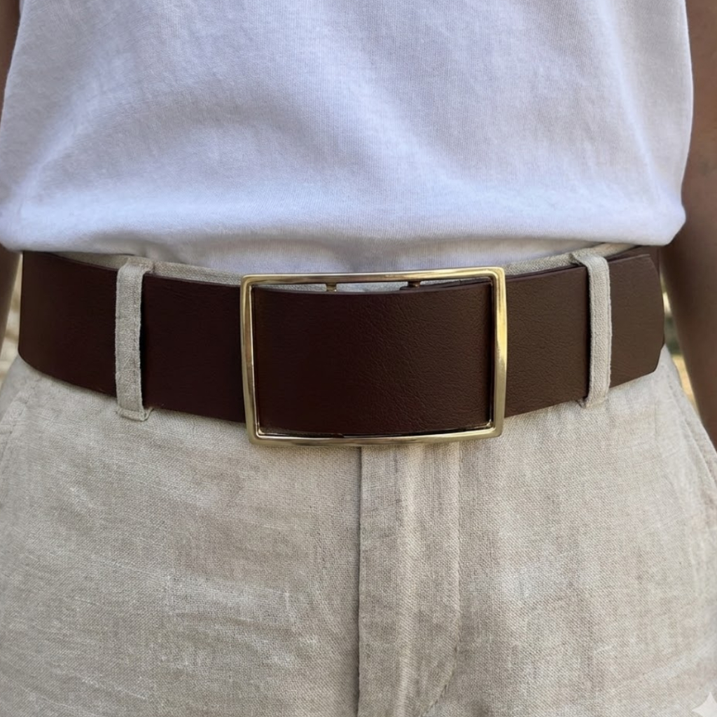 Cinto Feminino Fivela Dourada 5cm - Ajuste Prático com Velcro em Oferta na Shopee