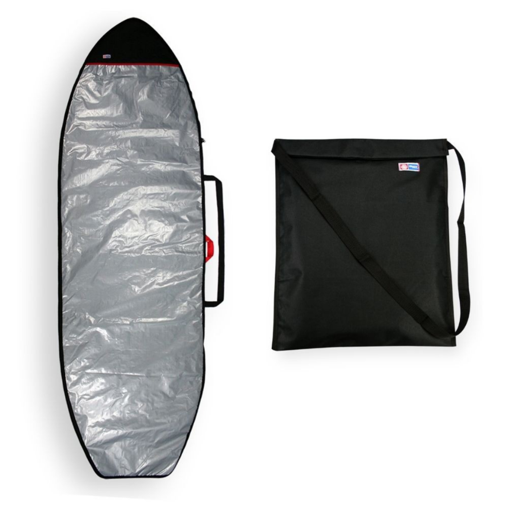Capa Prancha Surf Fish Refletiva Acolchoada 5'8 A 5'11 + Saco Roupa Molhada