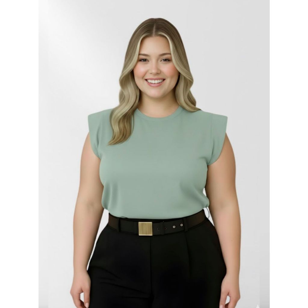 Blusa Feminina Muscle Tee Plus Size Gola Redonda 100% Algodão Roupas Femininas - J00 em Oferta na Shopee