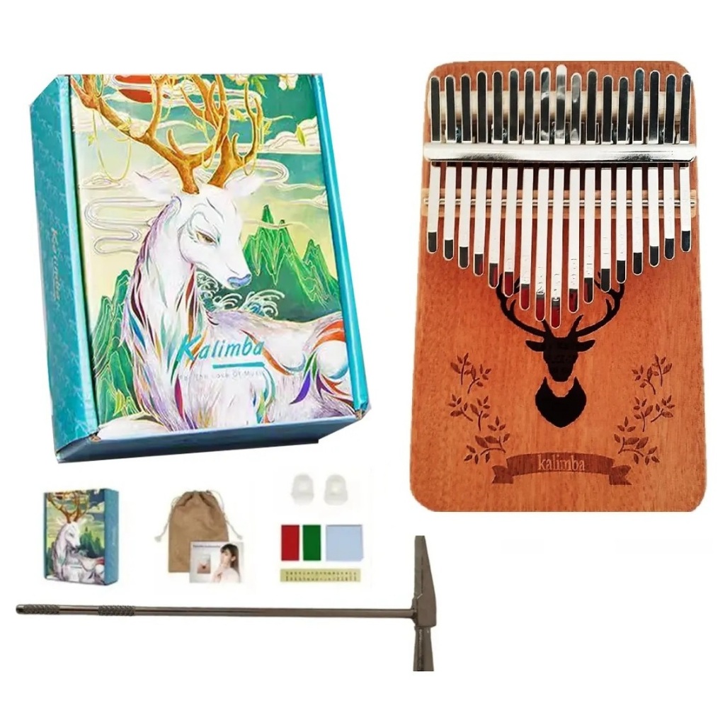 Piano De Dedo 17 Teclas Kalimba Instrumento Africano em Oferta na Shopee