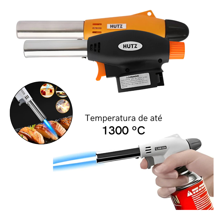 Maçarico Culinário Para Cozinha Confeitaria Praticidade e Economia e Confeitaria aço inox 1300 graus