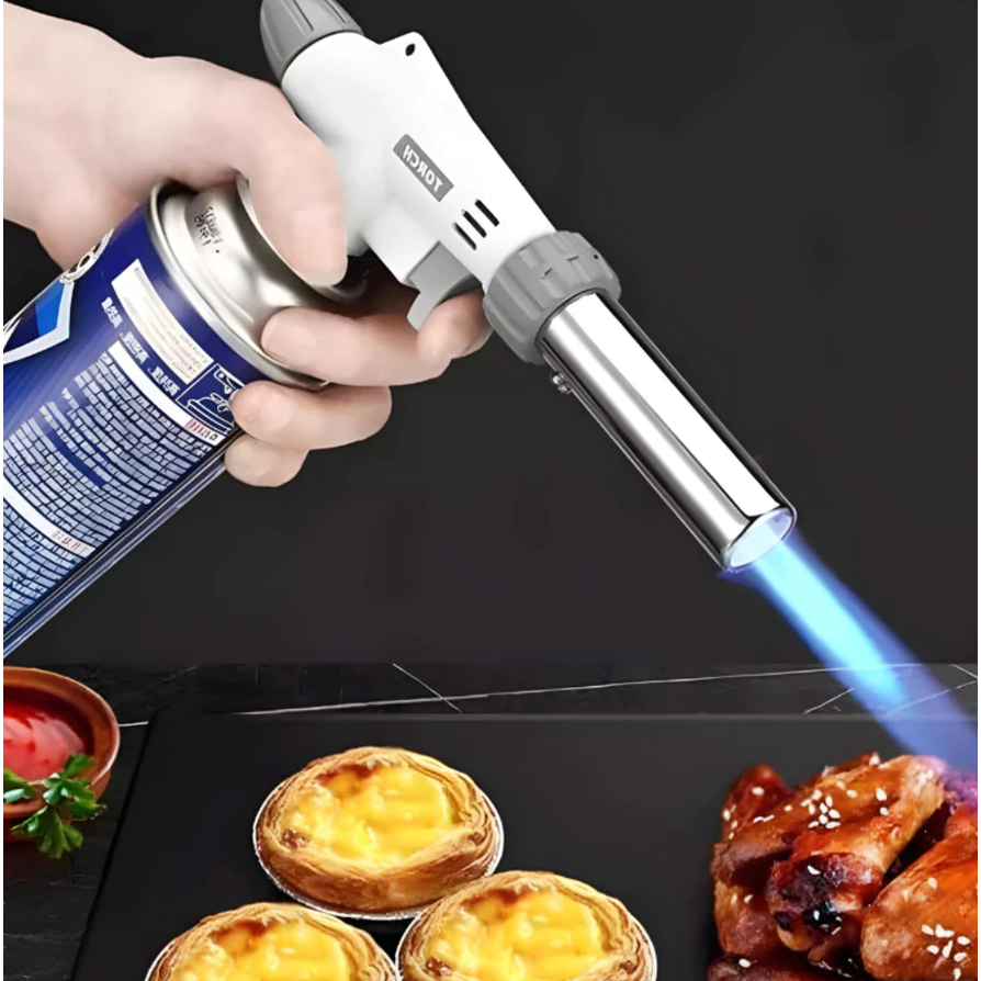 Maçarico Culinário Para Cozinha Confeitaria Praticidade e Economia e Confeitaria aço inox 1300 graus DHJ