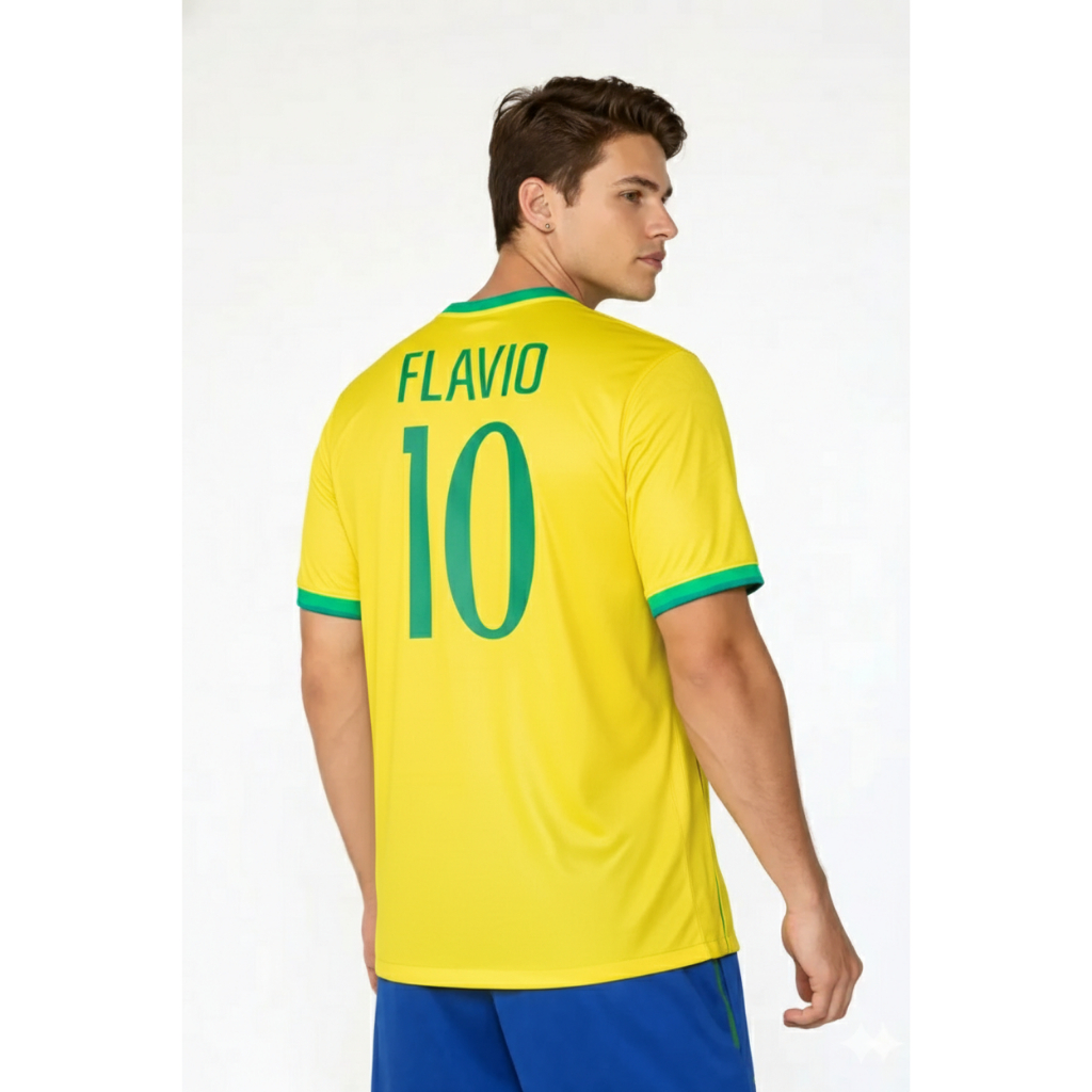 Camiseta Brasil Torcedor 2026 Personalizada Unissex Verde e Amarelo Azul Torcida Copa do Mundo Futebol - Envio Hoje