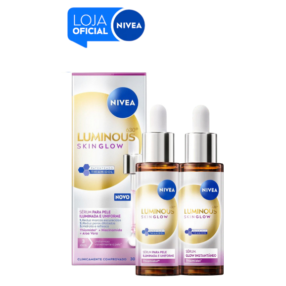 KIT NIVEA Luminous 630 Skin Glow Sérum 30ml BBB 26 - 2 unidades em Oferta na Shopee