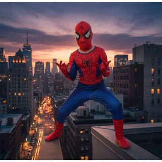 Fantasia Infantil Homem-Aranha/Spider-Man dos Vingadores/Avengers - Longo com Músculos e Máscara de Tecido em Oferta na Shopee