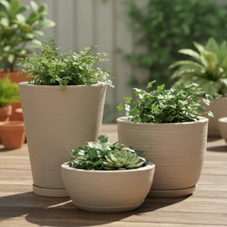 Vasos Para Plantas Decorativo Sala Jardim Riscato Coluna Bojo Bacia Cuia Luxo com Prato Polietileno em Oferta na Shopee