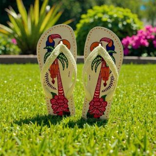 Queima de estoque Use Chinelo de tira feminino moda tropical com solado leve e antiderrapante para segurança ao andar